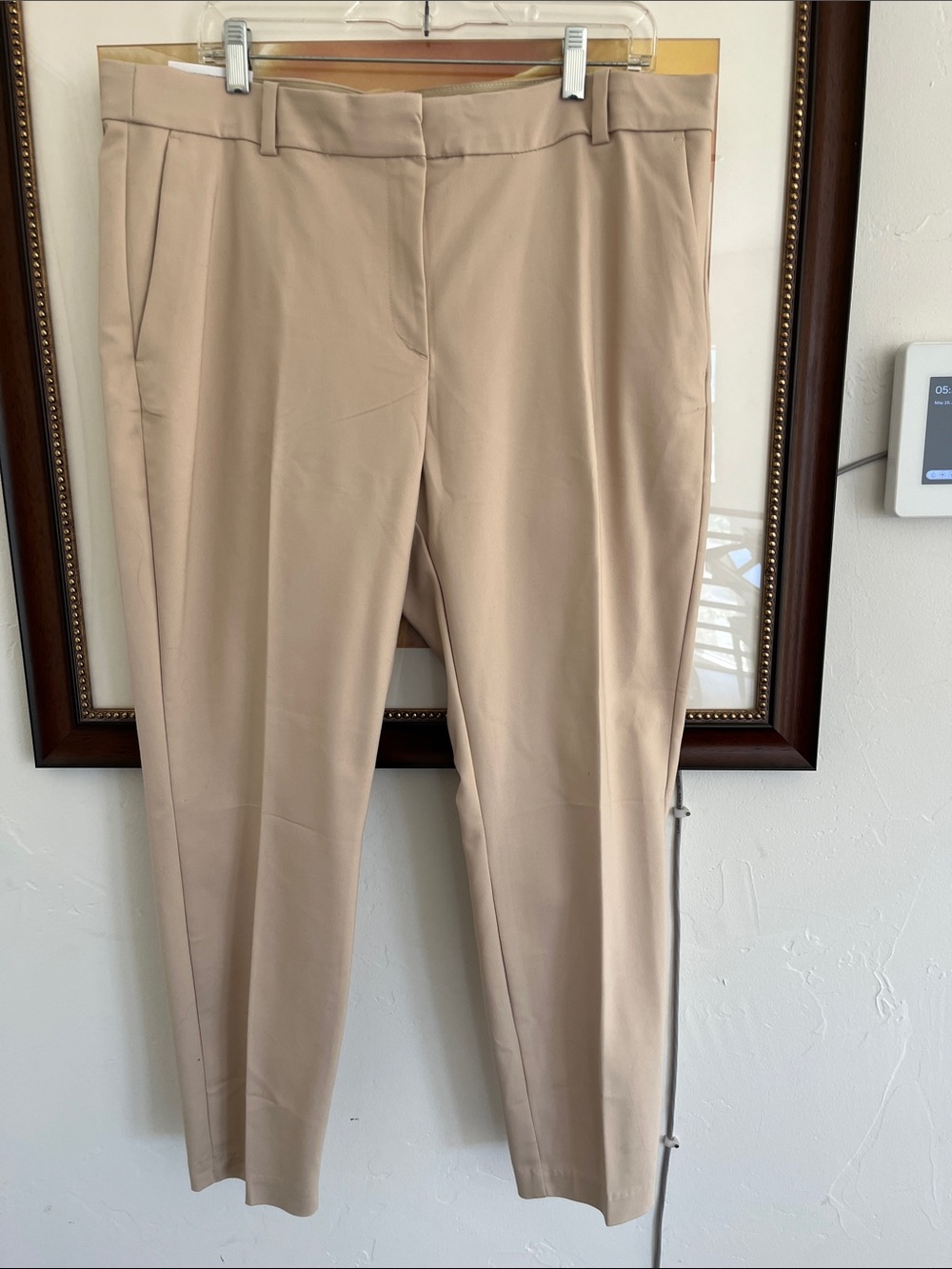 H&M Chinos High-Rise Trousers in Light Beige